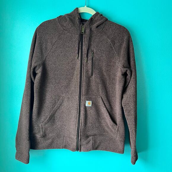 Carhartt Full Zip Hooded Relaxed Fit Jacket Women's Size M Heather Maroon Color - Picture 7 of 10